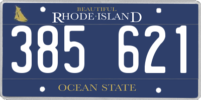 RI license plate 385621