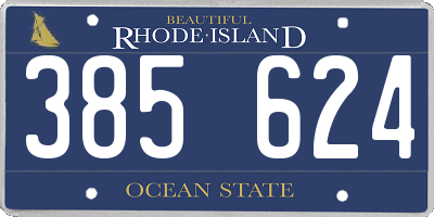 RI license plate 385624