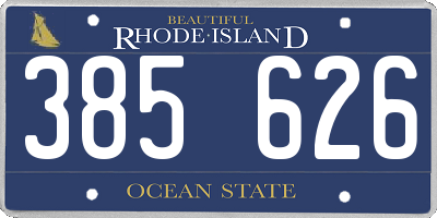 RI license plate 385626