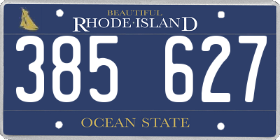 RI license plate 385627