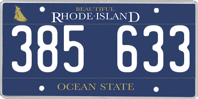 RI license plate 385633