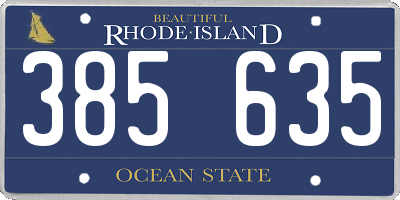 RI license plate 385635