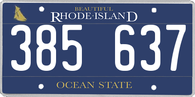 RI license plate 385637