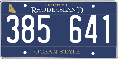 RI license plate 385641