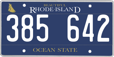 RI license plate 385642