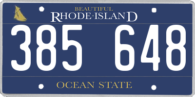 RI license plate 385648