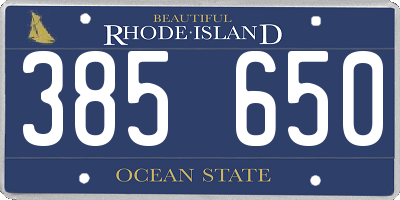 RI license plate 385650
