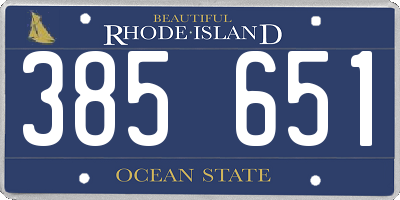 RI license plate 385651