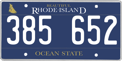 RI license plate 385652