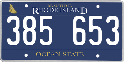 RI license plate 385653