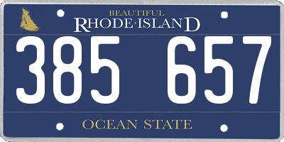 RI license plate 385657