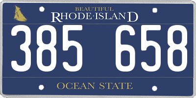 RI license plate 385658