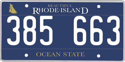 RI license plate 385663