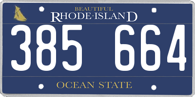 RI license plate 385664