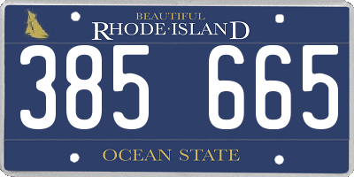 RI license plate 385665