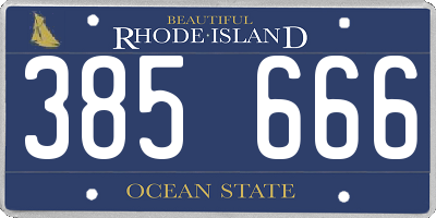 RI license plate 385666