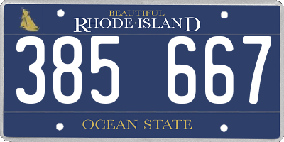 RI license plate 385667