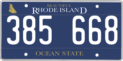 RI license plate 385668