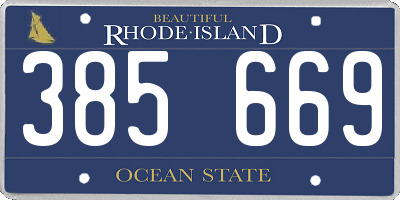 RI license plate 385669