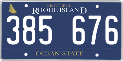 RI license plate 385676