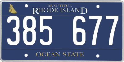 RI license plate 385677