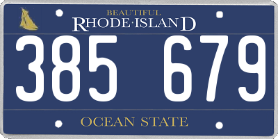RI license plate 385679
