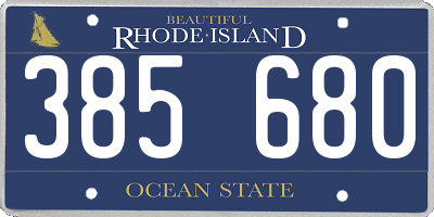RI license plate 385680
