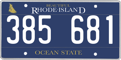 RI license plate 385681