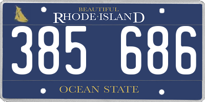 RI license plate 385686