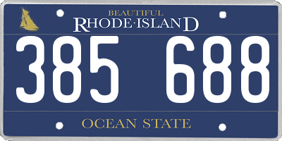 RI license plate 385688