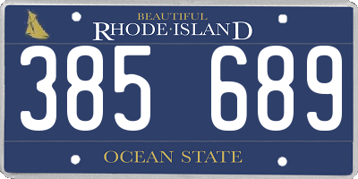 RI license plate 385689