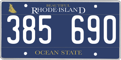 RI license plate 385690