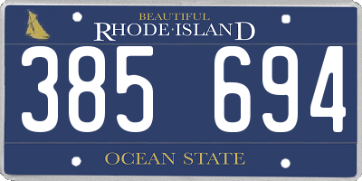 RI license plate 385694