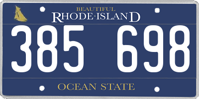 RI license plate 385698