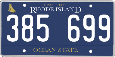 RI license plate 385699