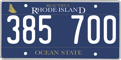 RI license plate 385700