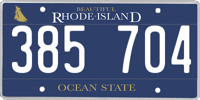 RI license plate 385704