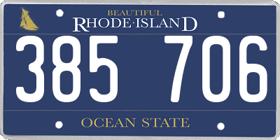 RI license plate 385706