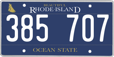 RI license plate 385707
