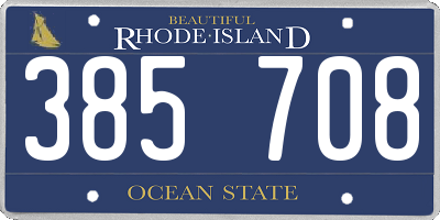 RI license plate 385708