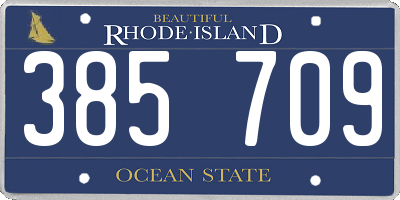 RI license plate 385709