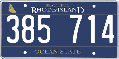 RI license plate 385714