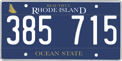 RI license plate 385715