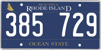 RI license plate 385729