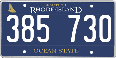 RI license plate 385730