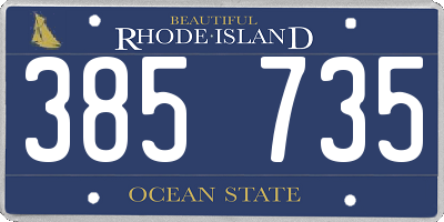 RI license plate 385735