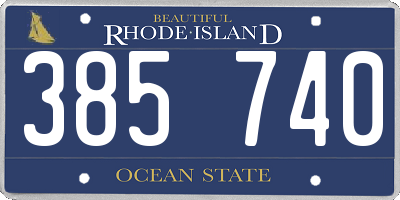 RI license plate 385740