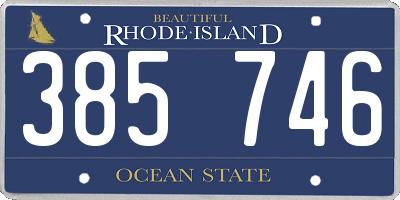 RI license plate 385746