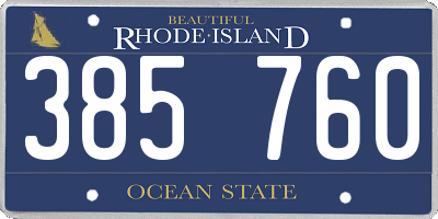 RI license plate 385760