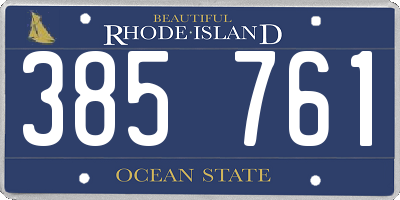 RI license plate 385761